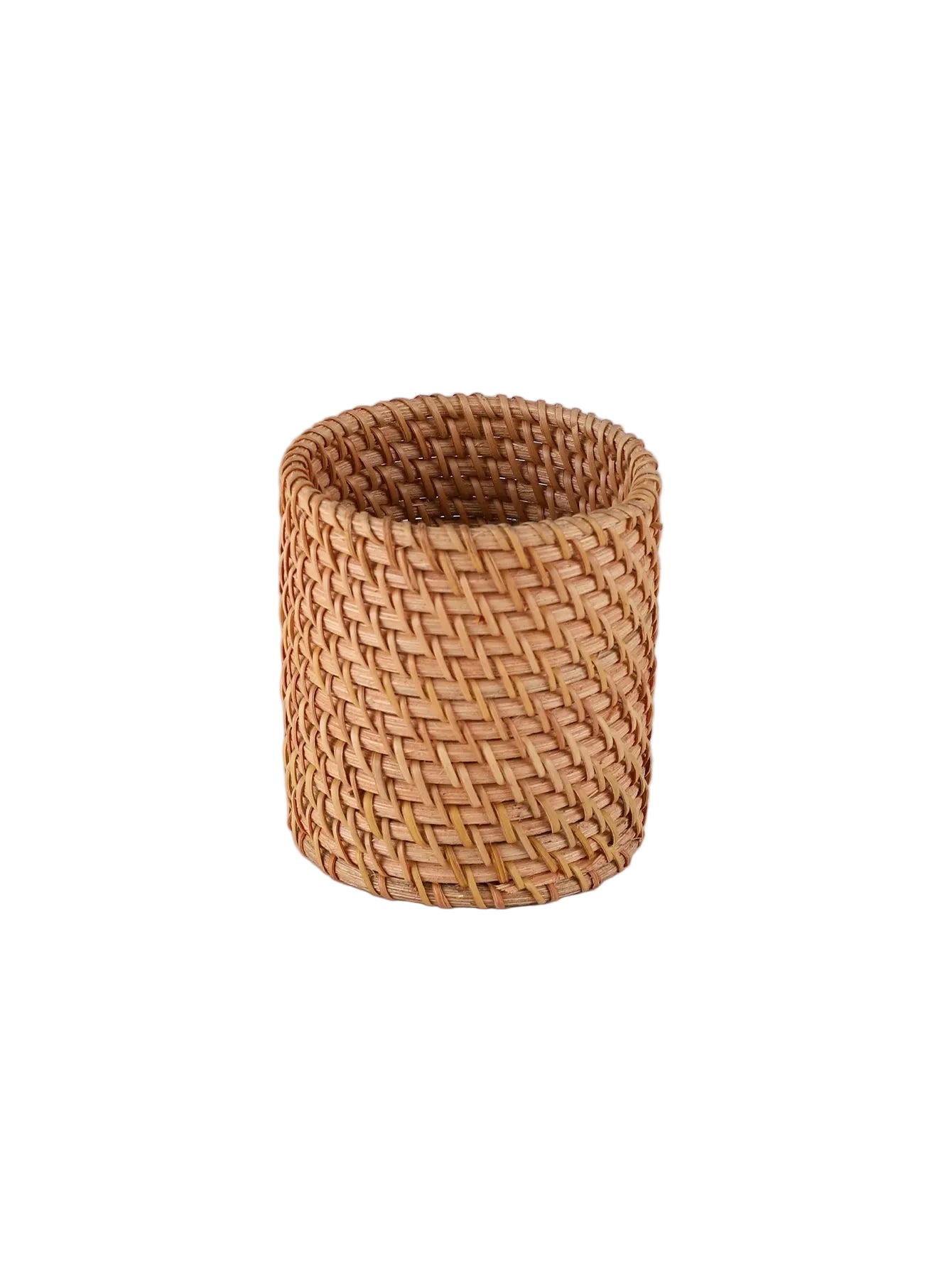 Pen Holder Rattan Weave Round Bottom