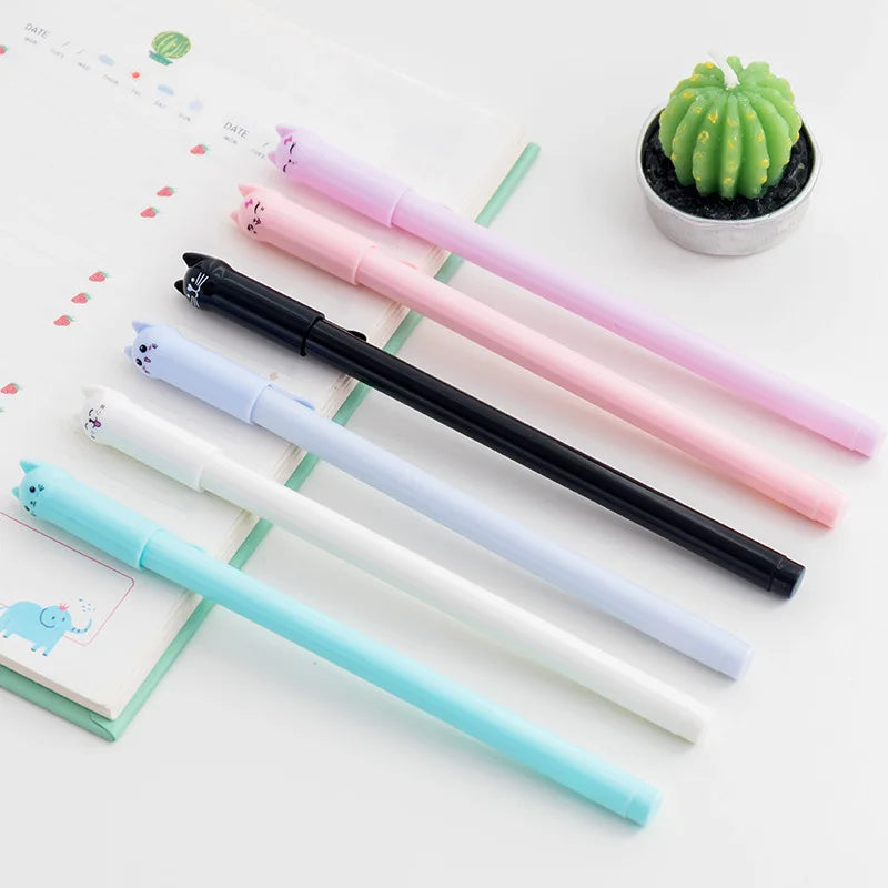 Cute Kitten Gel Pens (Set of 6)