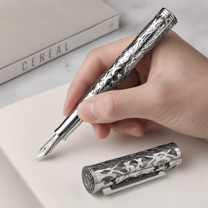 Nebula Chrome Skeleton Fountain Pen