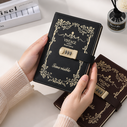 Embroidered Vintage Notebook for Journaling and Notes