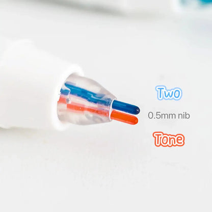 Dual-Color Fluorescent Marker Pens (Set of 6)