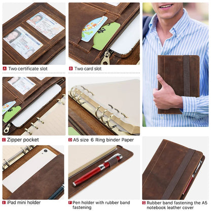 Luxury Retro Leather Portfolio Organizer