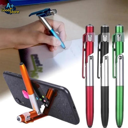 4-in-1 Multifunction Ballpoint Pen with LED, Phone Stand, and Stylus