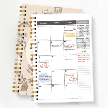Academic Planner A5 Spiral Weekly Monthly Layout
