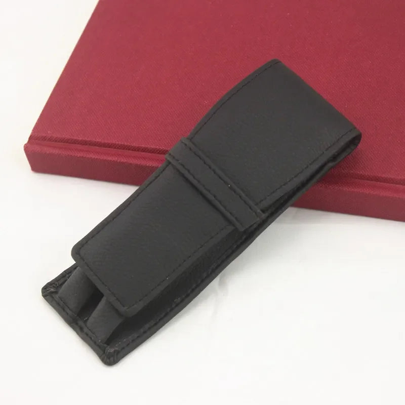 Luxury Black Leather Pen Case