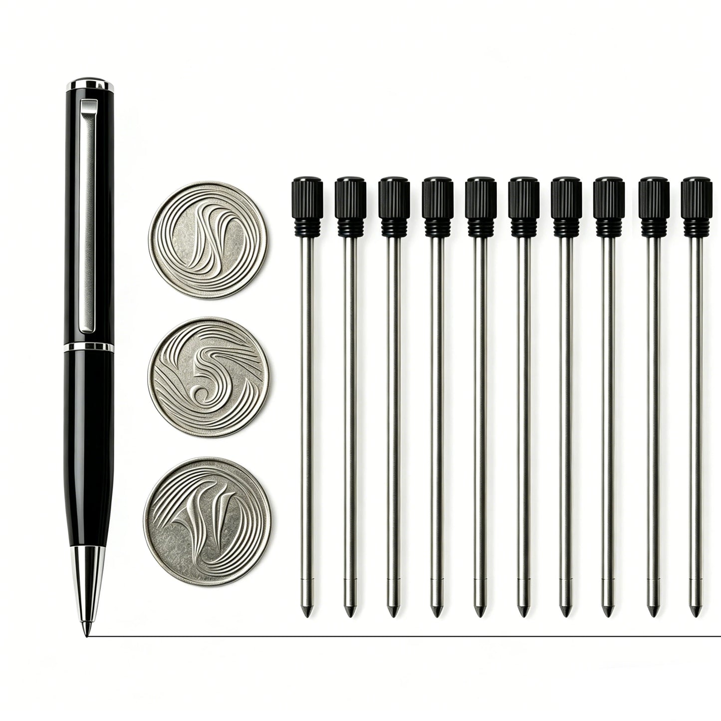 Compact Retractable Metal Ballpoint Pen