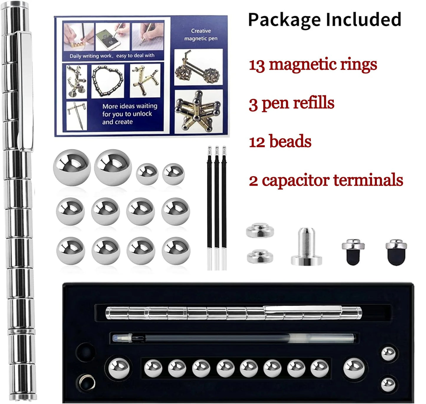 Magnetic Fidget Pen for Stress Relief and Multifunctional Writing