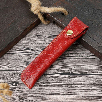 Leather fountain pen case viewed from the front