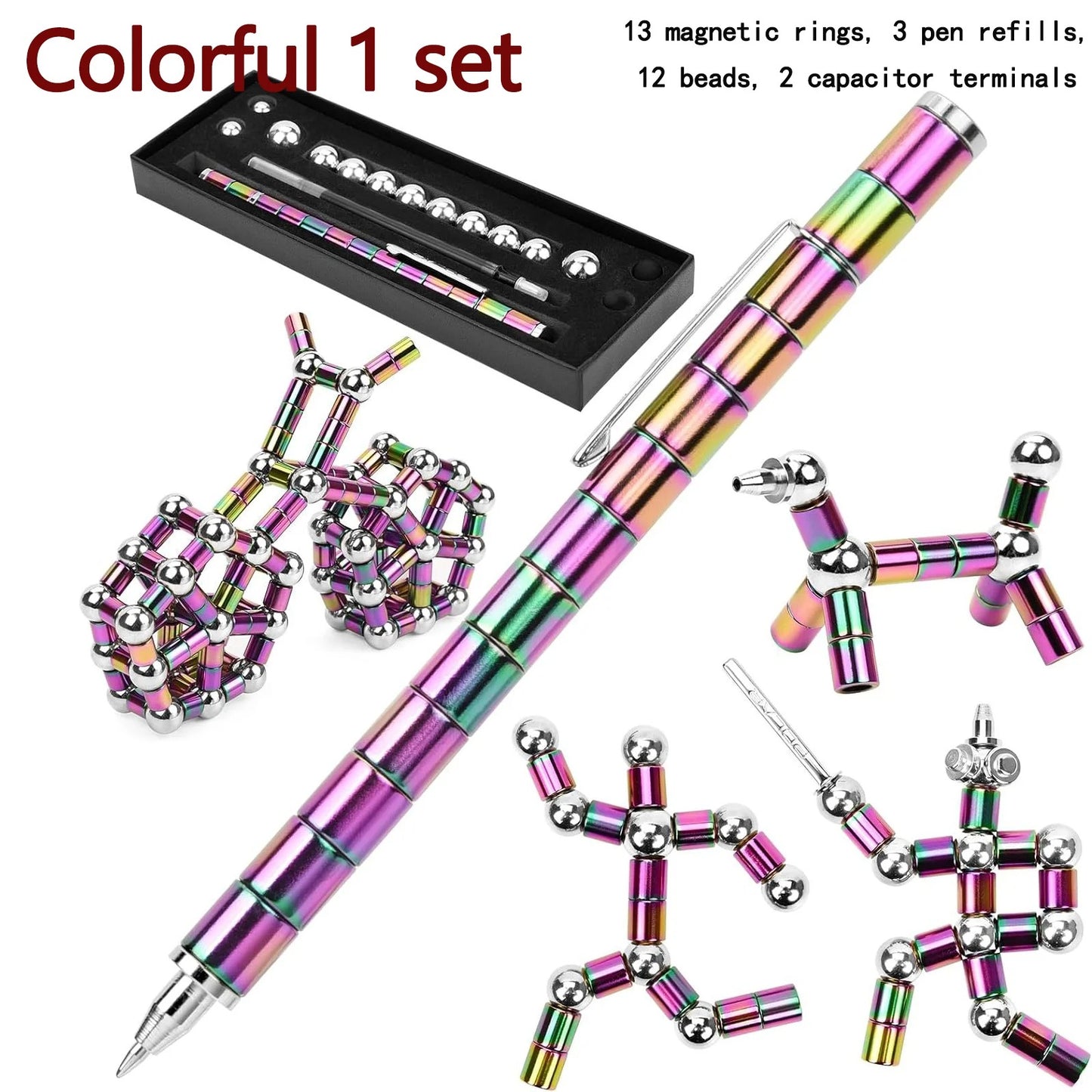 Magnetic Fidget Pen for Stress Relief and Multifunctional Writing