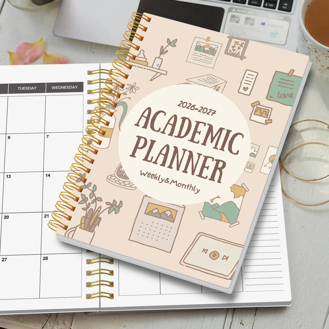 Academic Planner A5 Spiral Weekly Monthly Layout