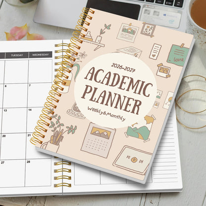 Academic Planner A5 Spiral Weekly Monthly Layout