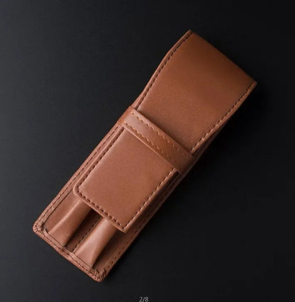 Luxury Black Leather Pen Case