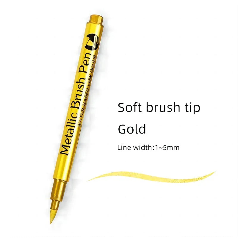 Brush Metallic Pen Set in Silver and Gold