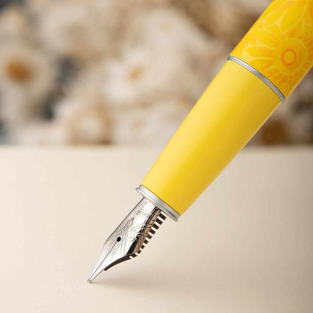 Detailed view of the fountain pen barrel and cap