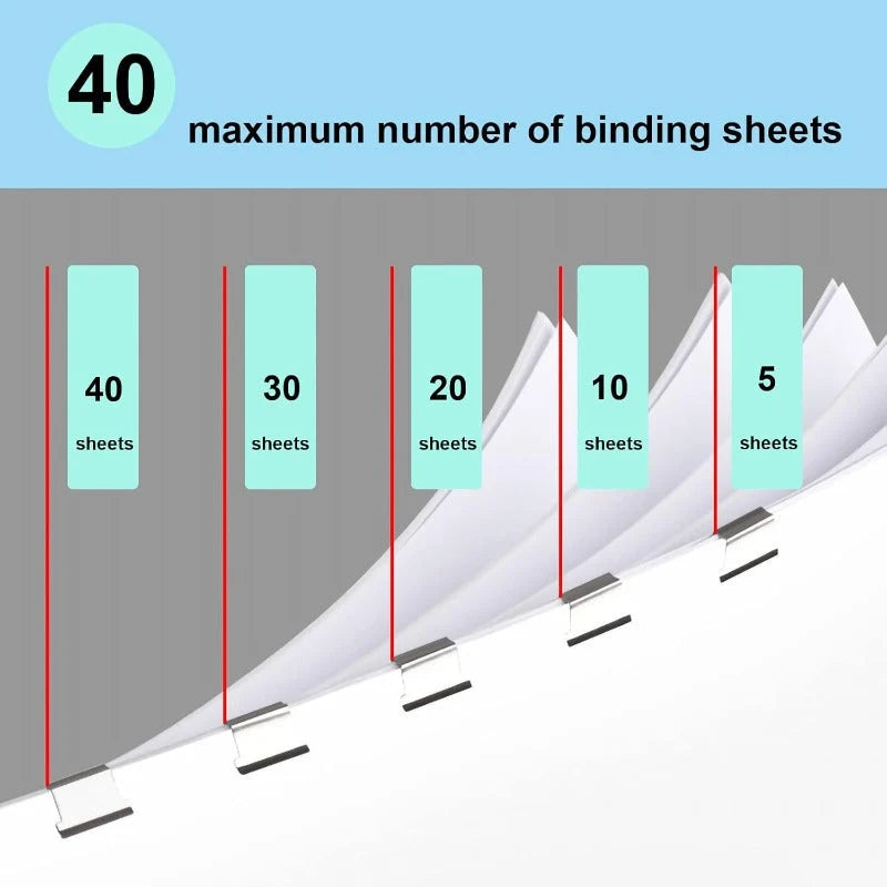 Staple-Free Paper Clip Dispenser Set With 100 Clips
