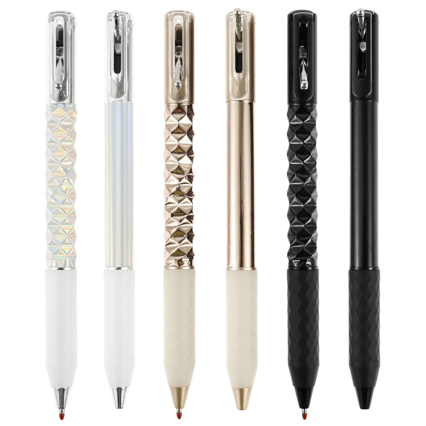 Geometric Crinkle Sensory Stress Relief Writing Pens (Set of 6)