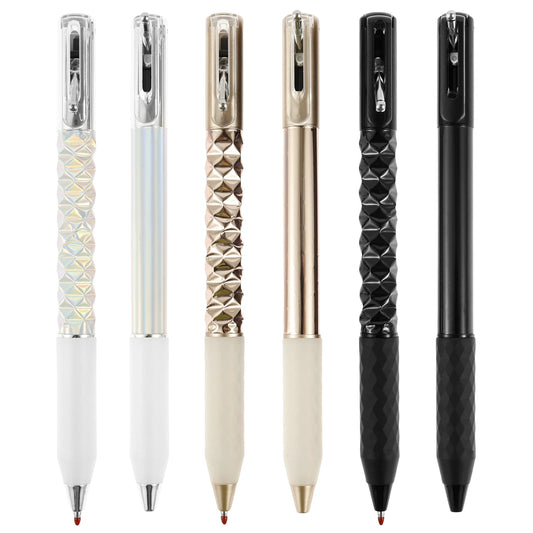 Geometric Crinkle Sensory Stress Relief Writing Pens (Set of 6)