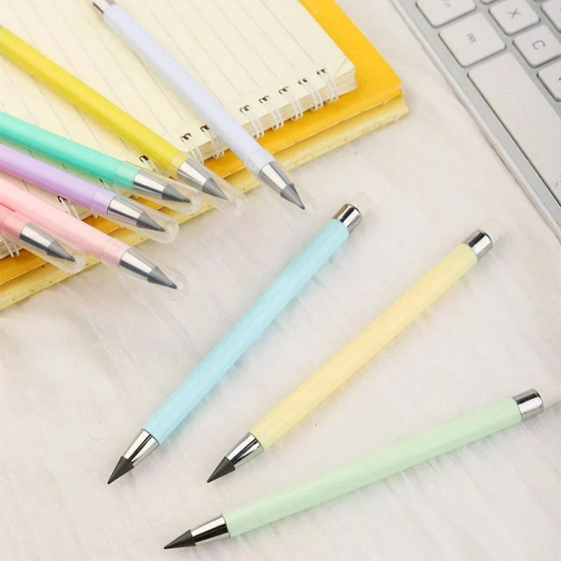 Built-in eraser shown at the end of the no-sharpen pencil