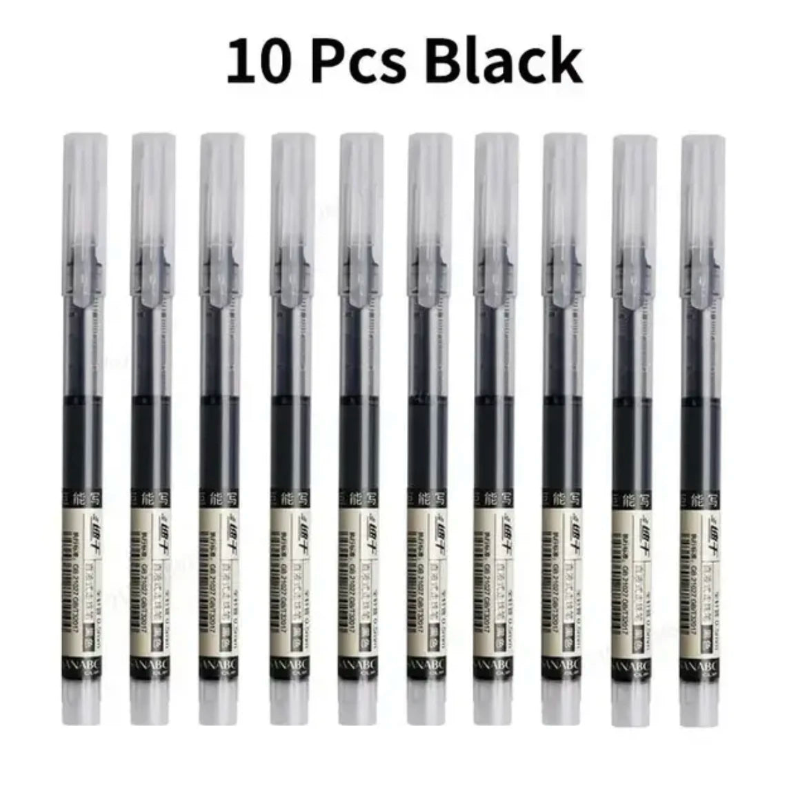 Set of 10 Needle Tip Gel Pens Liquid Ink Smooth Writing Stationery