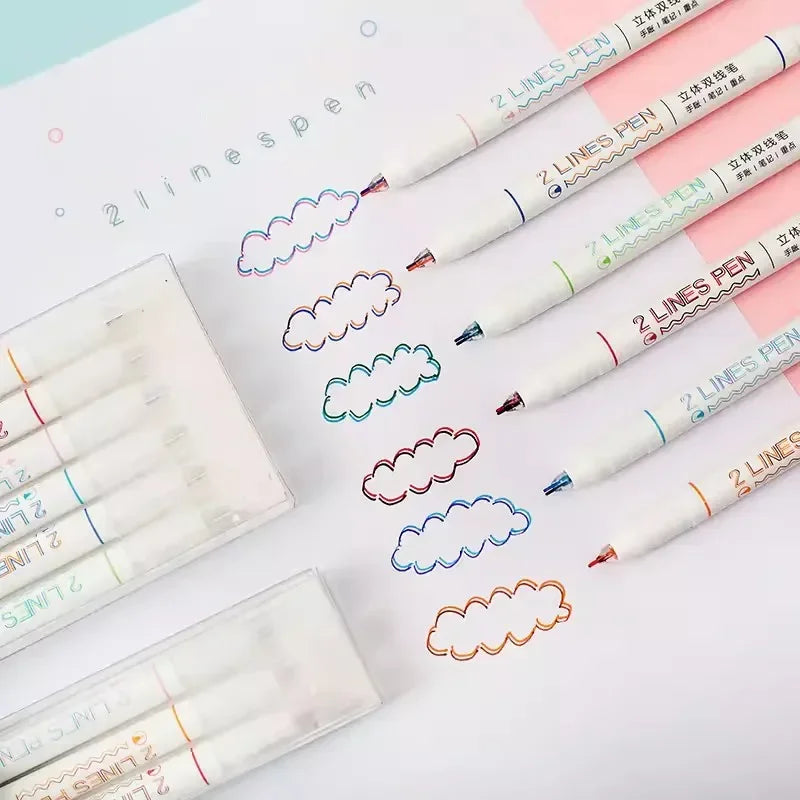 Kawaii Dual-Line Color Marker Set