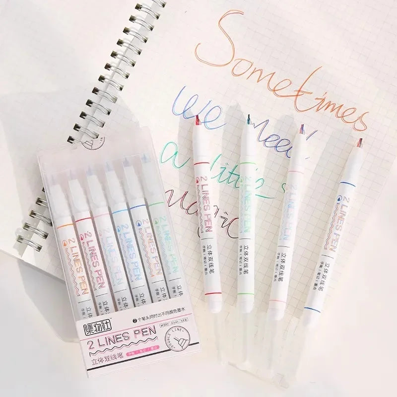 Kawaii Dual-Line Color Marker Set