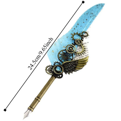 Vintage Metal Feather Pen