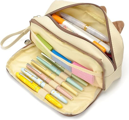 Detailed view of the 3D cat pencil case organizer