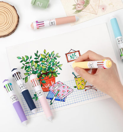 6-pack of ballpoint pens offering 57 vibrant colors