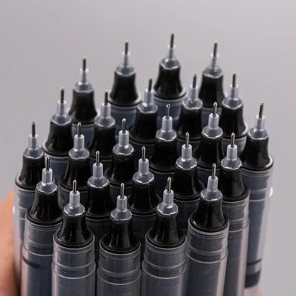 Set of 10 Needle Tip Gel Pens Liquid Ink Smooth Writing Stationery