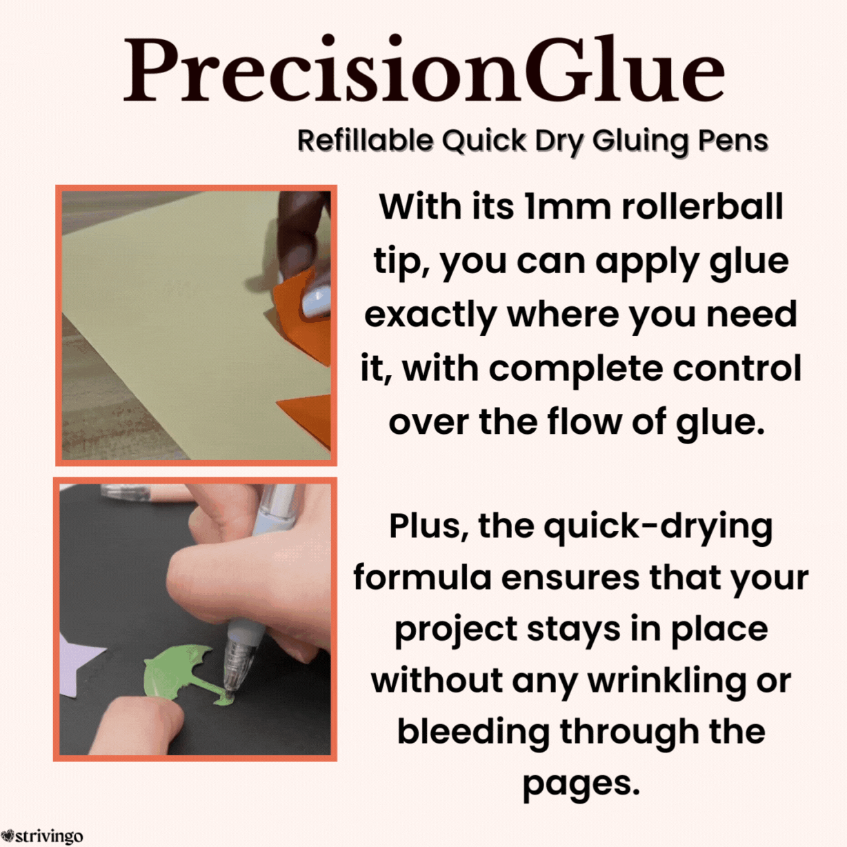 Refillable Drip-Free Glue Pen With Ballpoint Tip