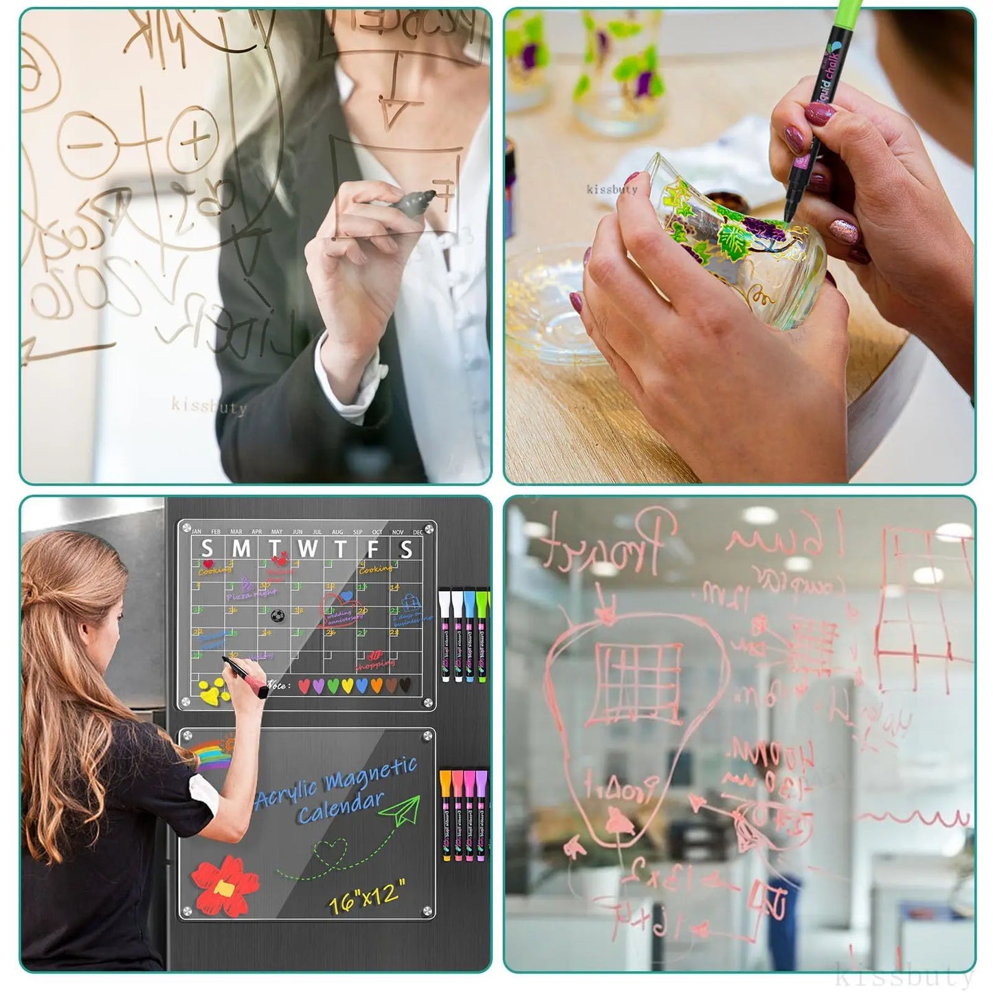 Vibrant Magnetic Dry Erase Marker Set - 8 Erasable Colors