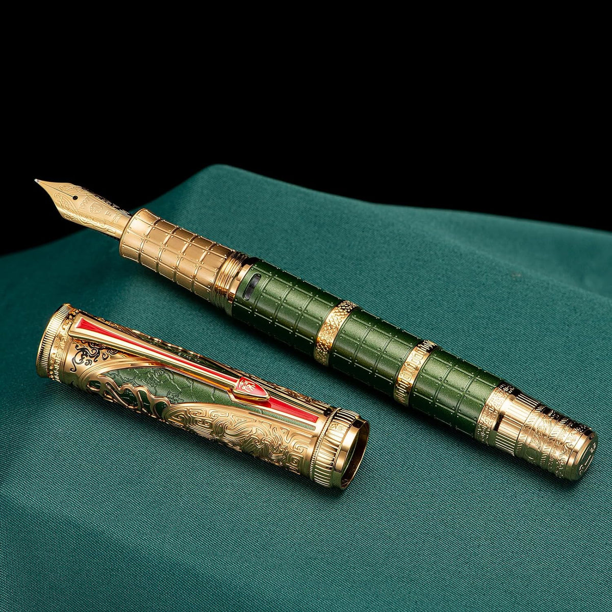Close-up view of the fountain pen nib