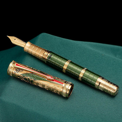 Close-up view of the fountain pen nib