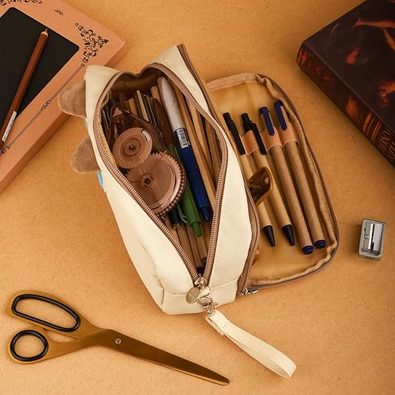 Cat pencil case pouch suitable for school or travel