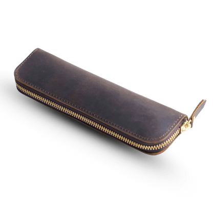Leather pen case suitable for travel and everyday carry