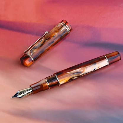 Resin Fountain Pen with Gold Clip