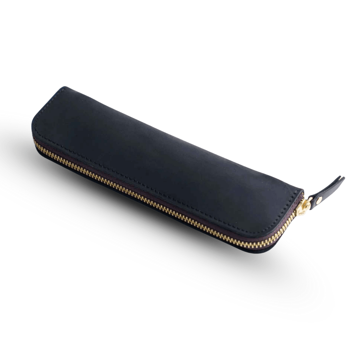 Leather 4-Slot Zippered Pen Case