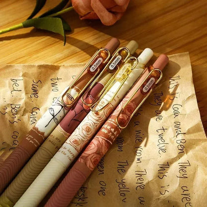 Gel Ink Pen Set With Rose Theme