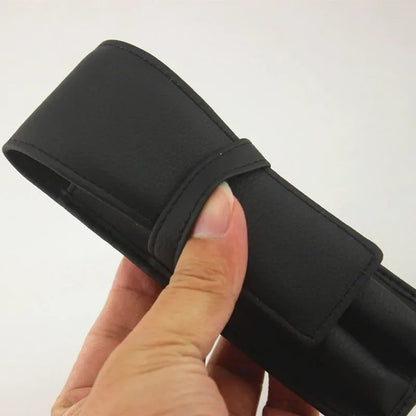 Luxury Black Leather Pen Case