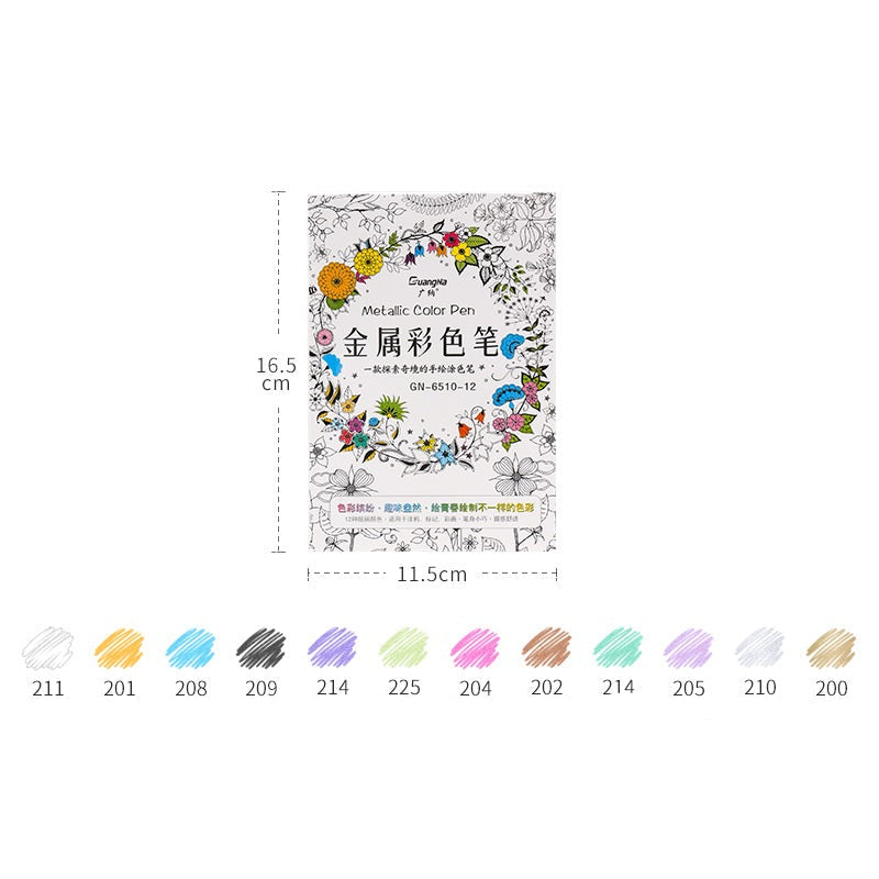 Metallic marker set for crafts, scrapbooking, and handwritten notes