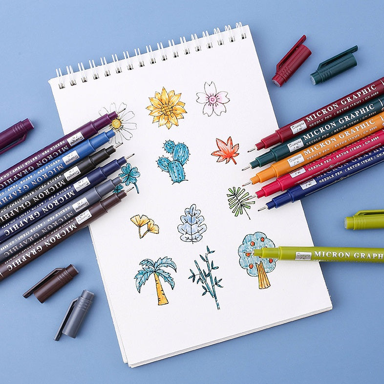 Fine line pens for sketching, outlining, and detailed drawing