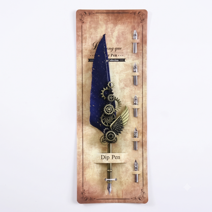 Vintage Metal Feather Pen
