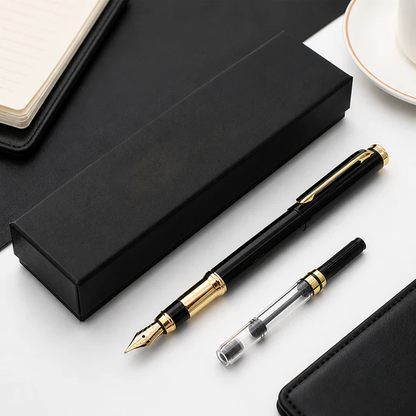 Golden Finesse Fountain Pen - Elegant Gift Set