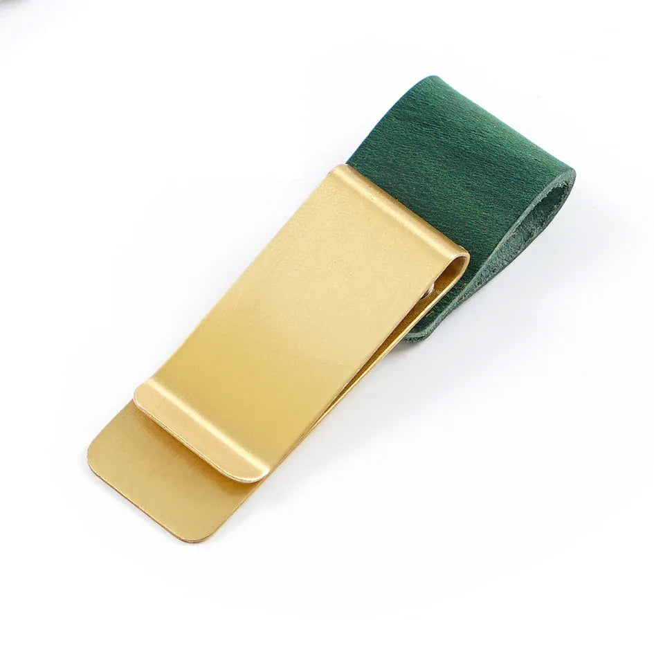 Journal Pen Clip With Leather Band Card And Cash Holder