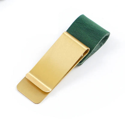 Journal Pen Clip With Leather Band Card And Cash Holder