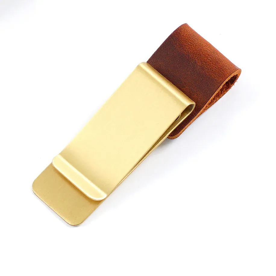 Journal Pen Clip With Leather Band Card And Cash Holder