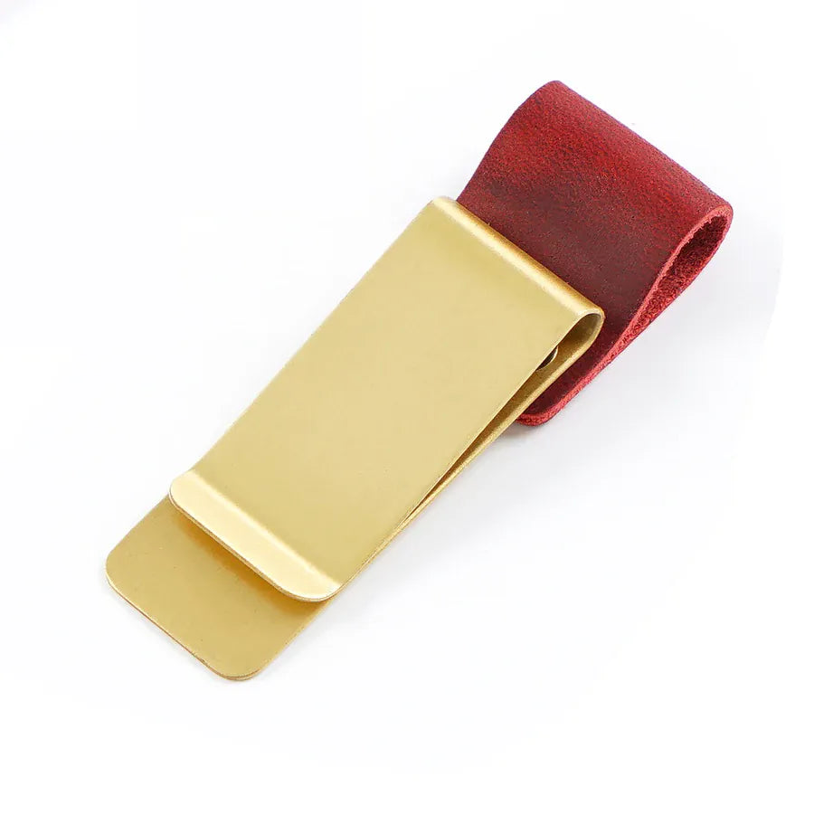 Journal Pen Clip With Leather Band Card And Cash Holder