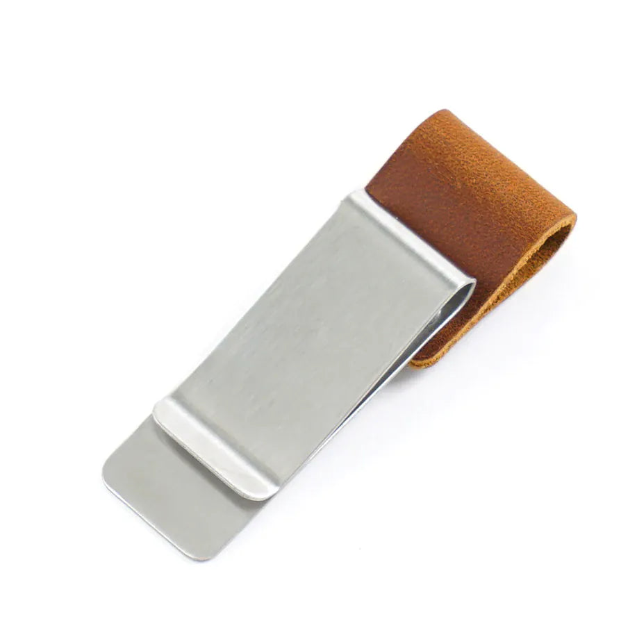Journal Pen Clip With Leather Band Card And Cash Holder