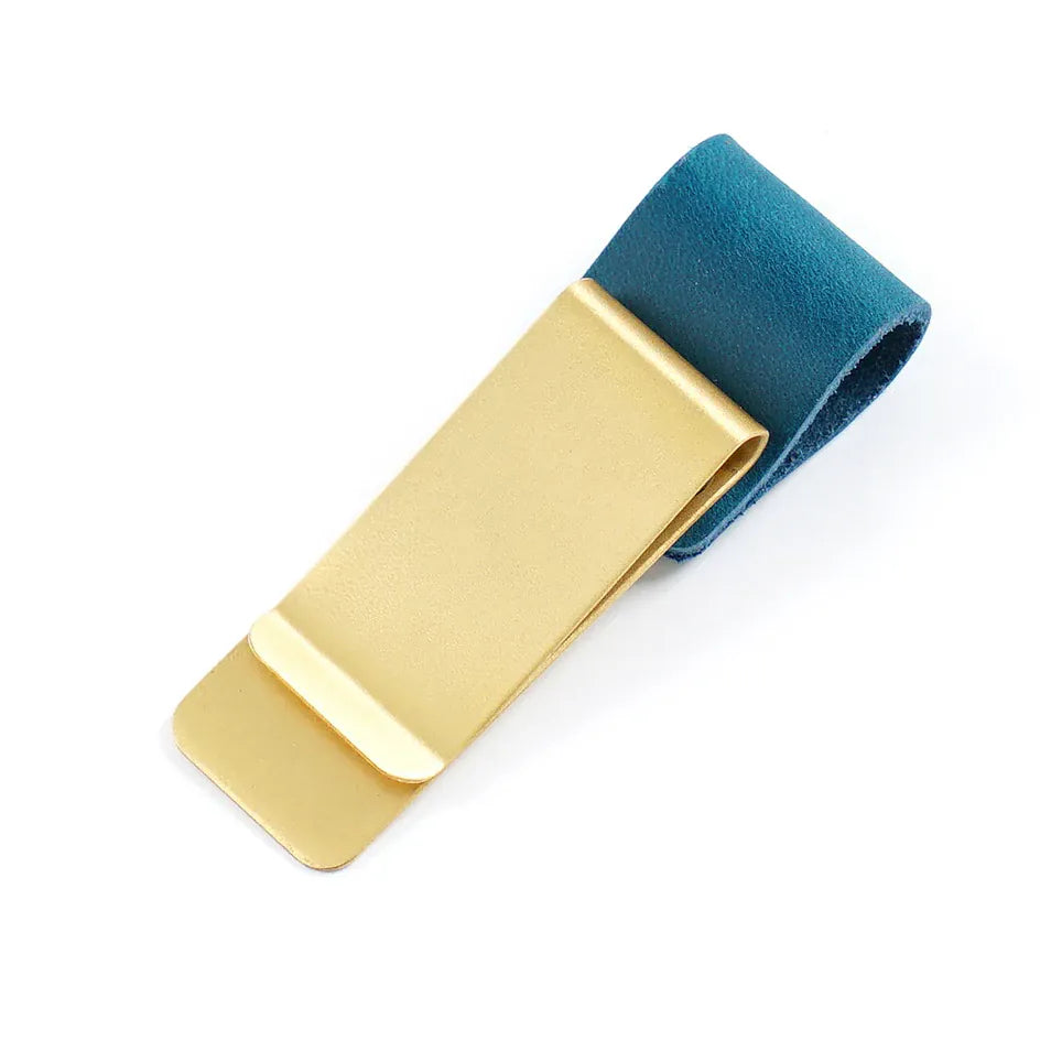 Journal Pen Clip With Leather Band Card And Cash Holder