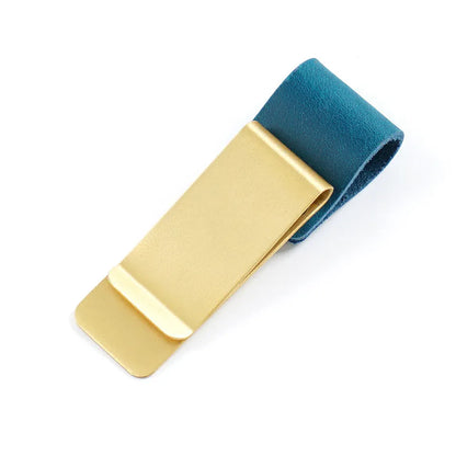 Journal Pen Clip With Leather Band Card And Cash Holder